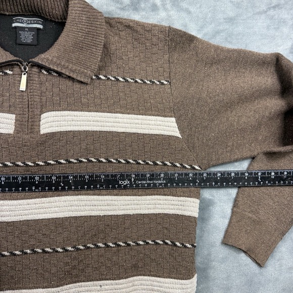 Chereskin Mens Brown Pullover Long Sleeves Collar Warm Size XL READ - Picture 3 of 14